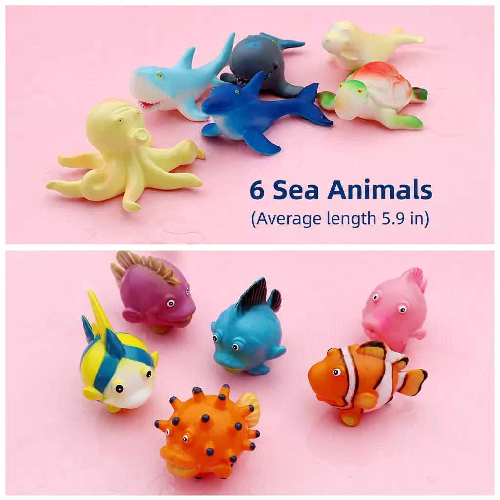 Soft Rubber Animal Bath Toys with Water Sprayers