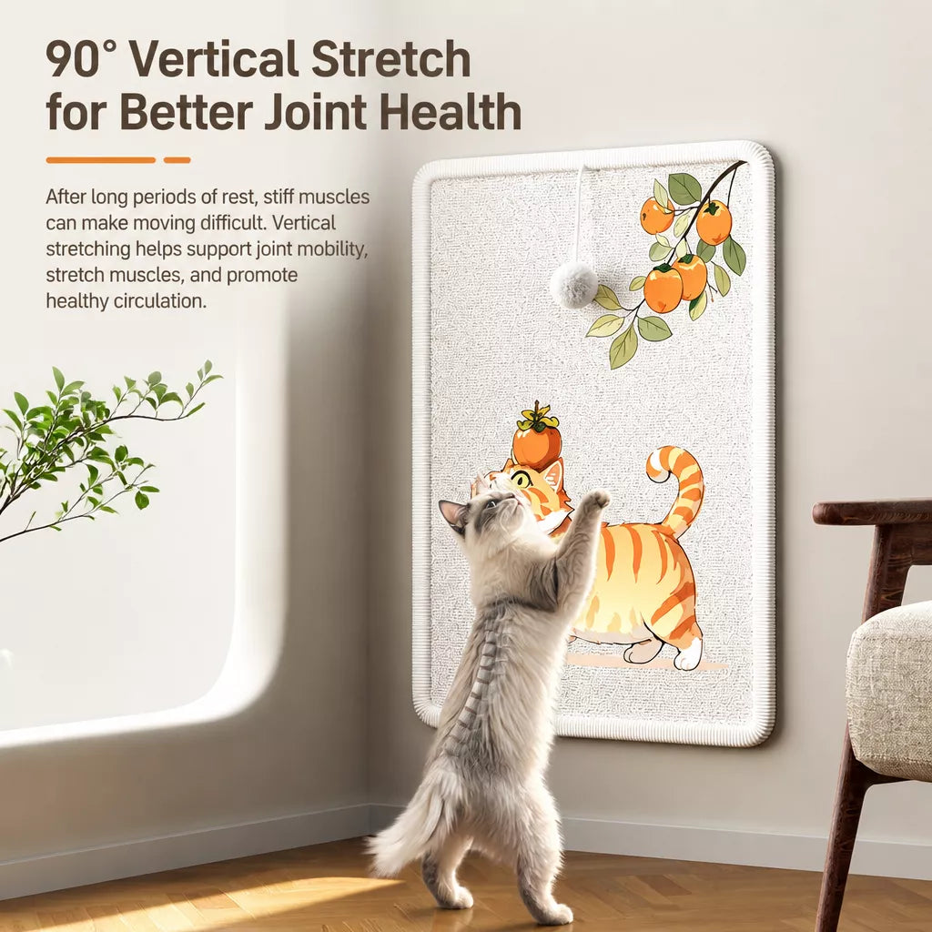 Adhesive Wall-Mounted Cat Scratcher with Braided Cotton Rope