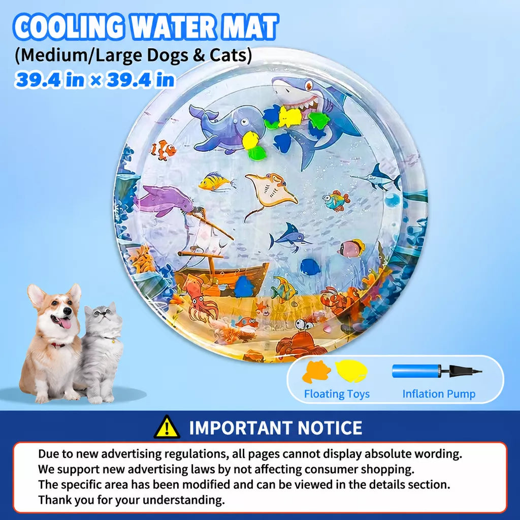 Round Nylon Water-Fill Pet Mat with Pump