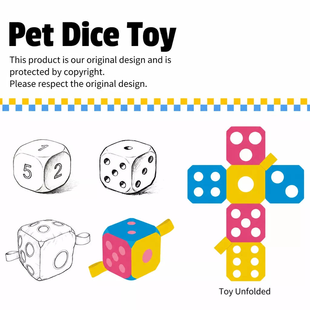 Interactive Treat-Dispensing Dice Dog Toy