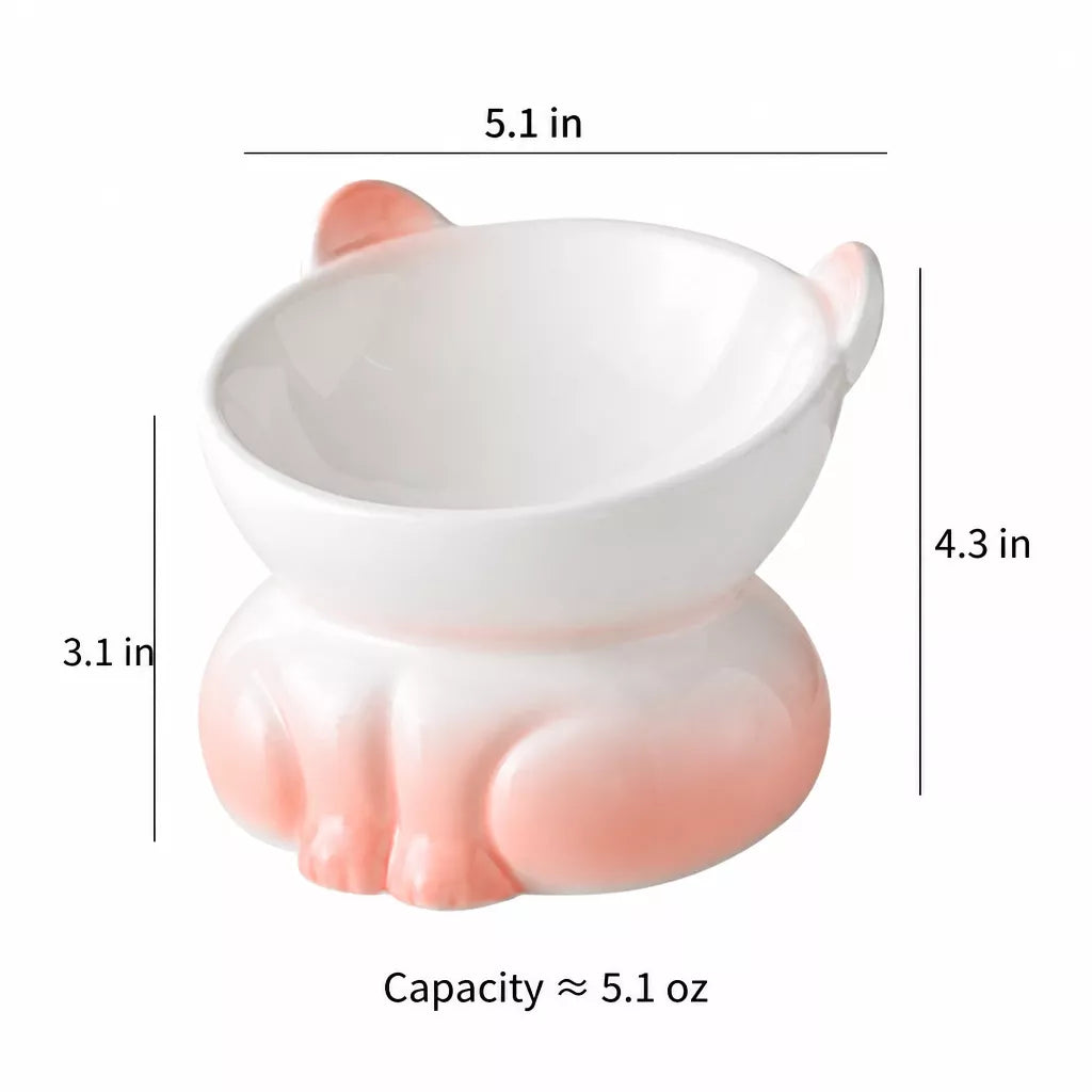Elevated Ceramic Cat Food Bowl