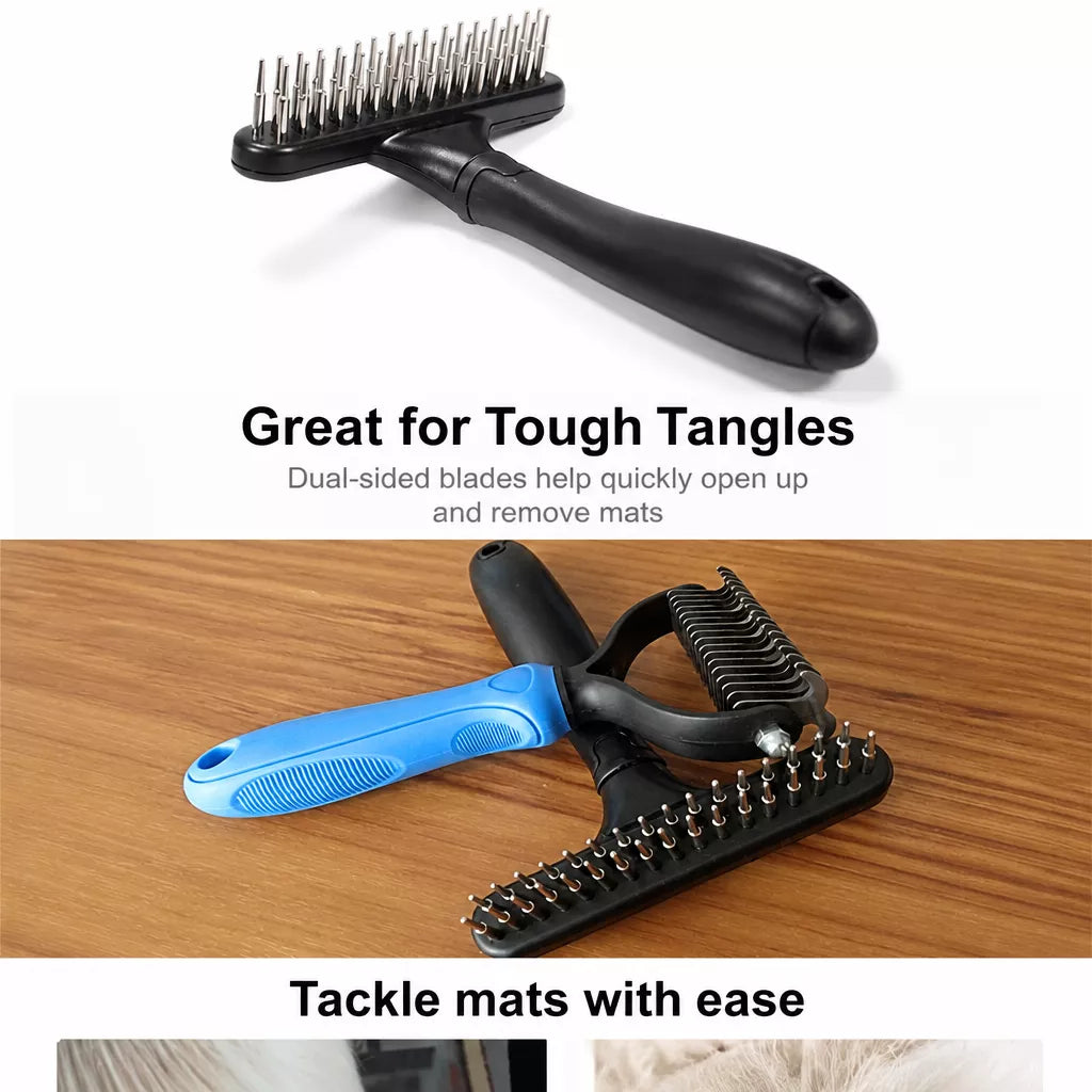 Long-Hair Dog Deshedding Rake Brush