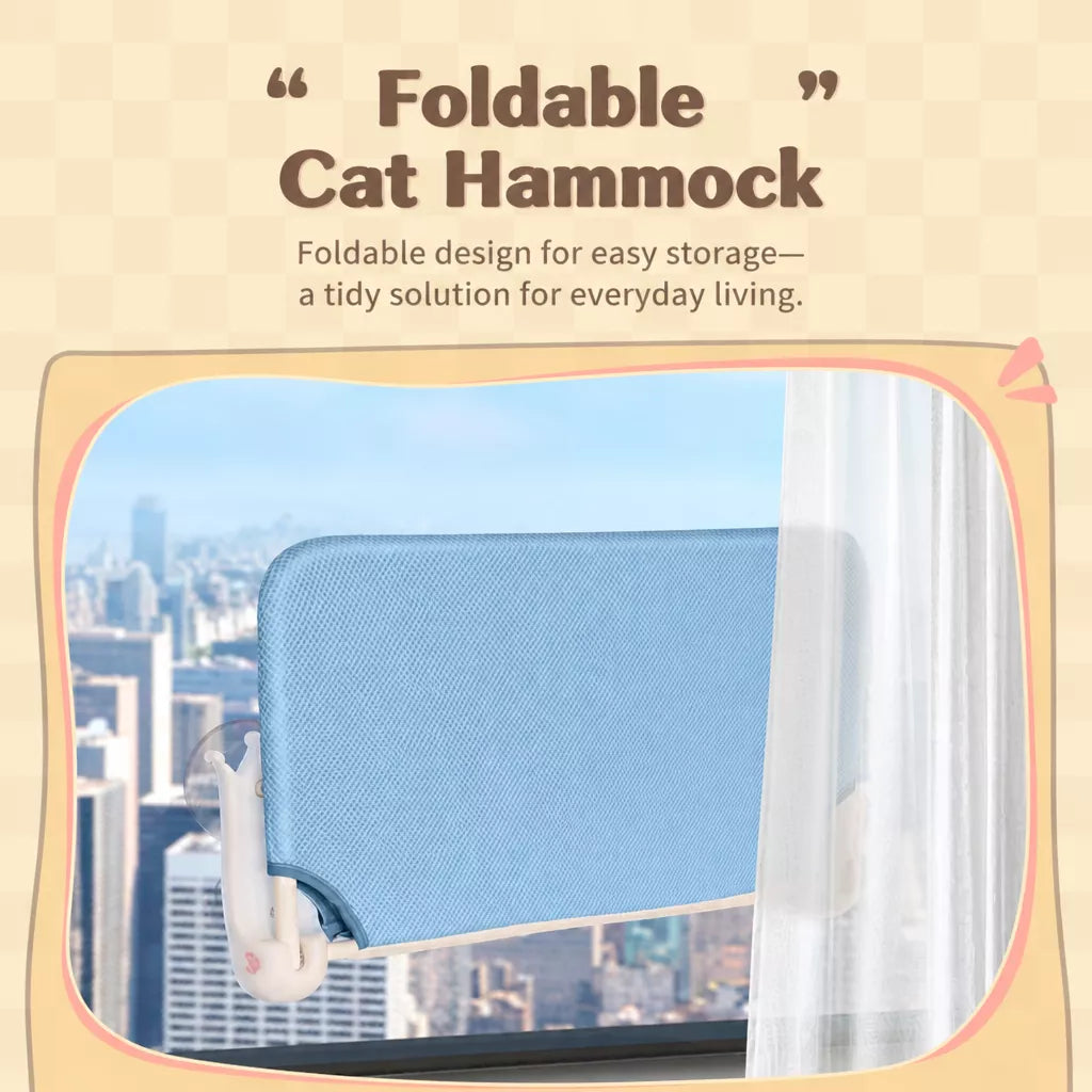 Window-Mounted Cat Hammock with Suction Cups