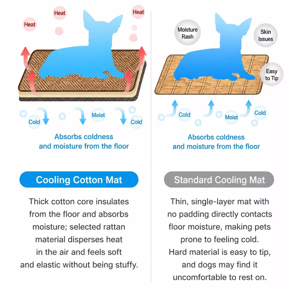 Woven Rattan Pet Mat for Cats and Dogs