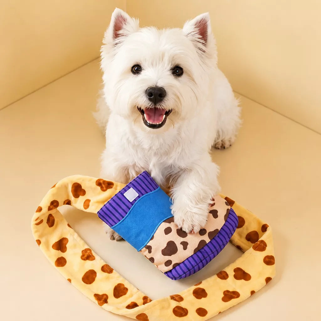 Dog Snuffle Boot Toy with Treat Dispensing and Squeaker