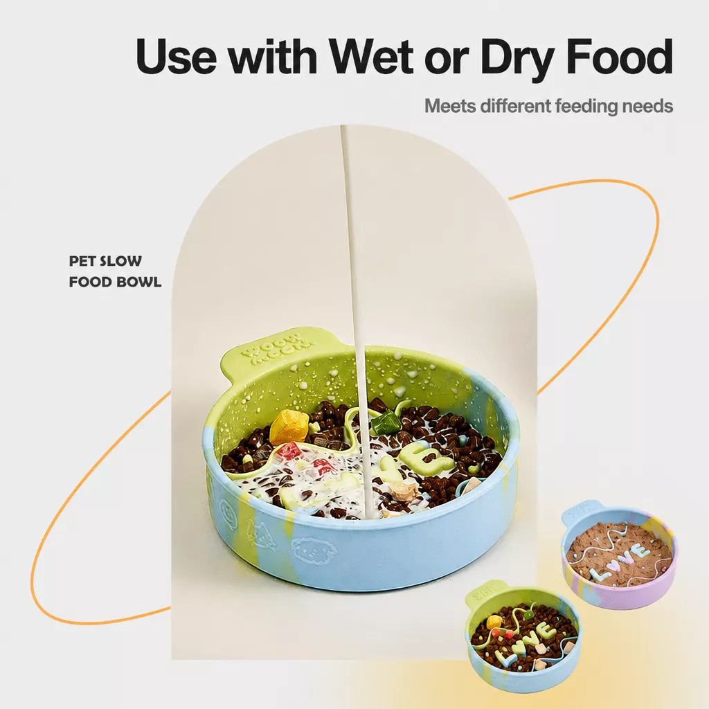 Slow Feeder Pet Bowl for Dogs and Cats