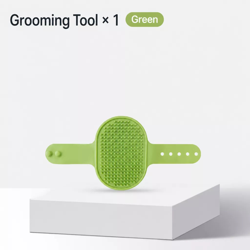 Strap-On Silicone Cat Grooming Brush for Table Legs