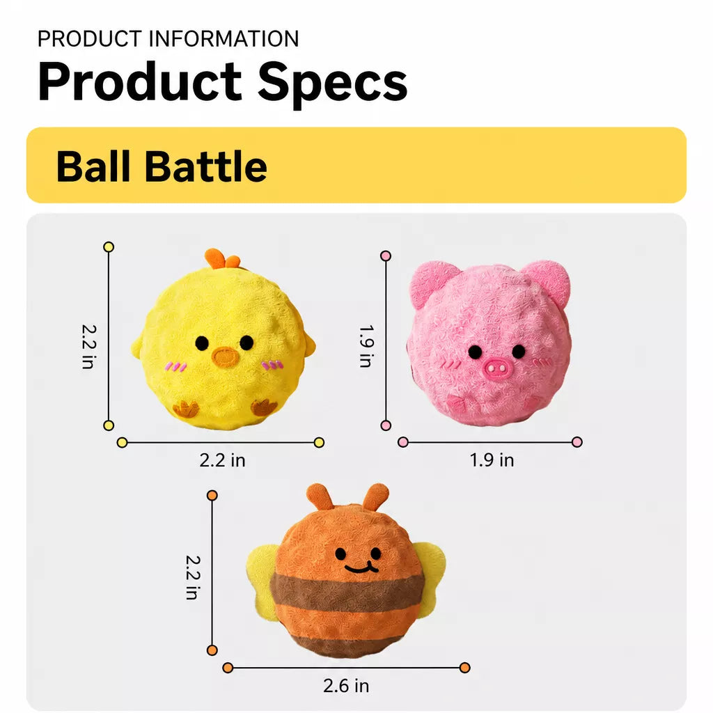 Cartoon Spiky Squeaky Ball Dog Toy