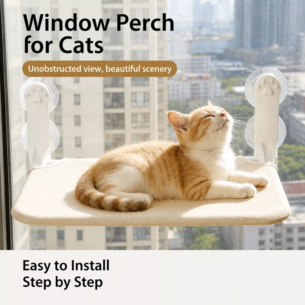 Window-Mounted Cat Hammock Bed with Suction Cups