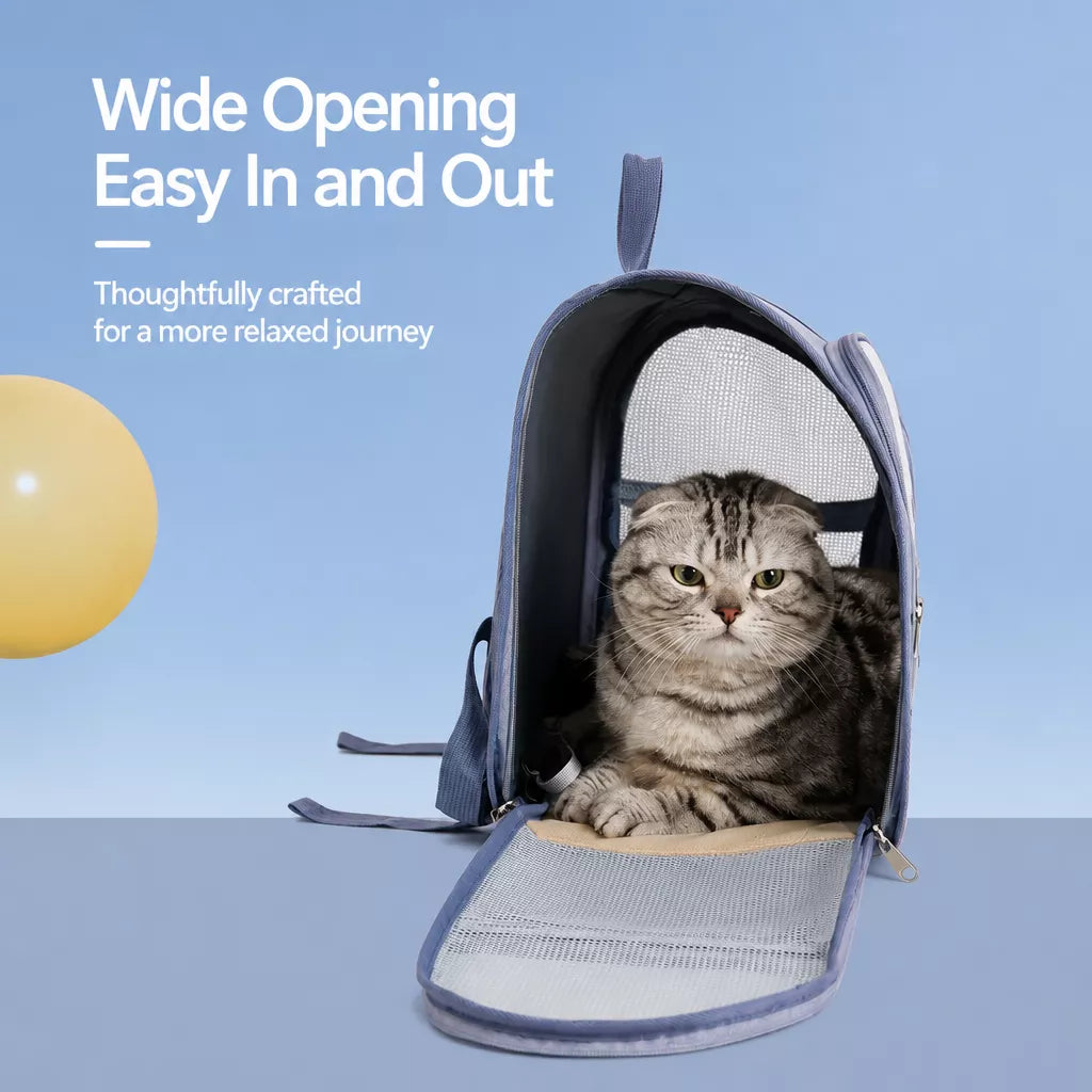 Pet Backpack Carrier with Panoramic Window for Cats & Small Dogs