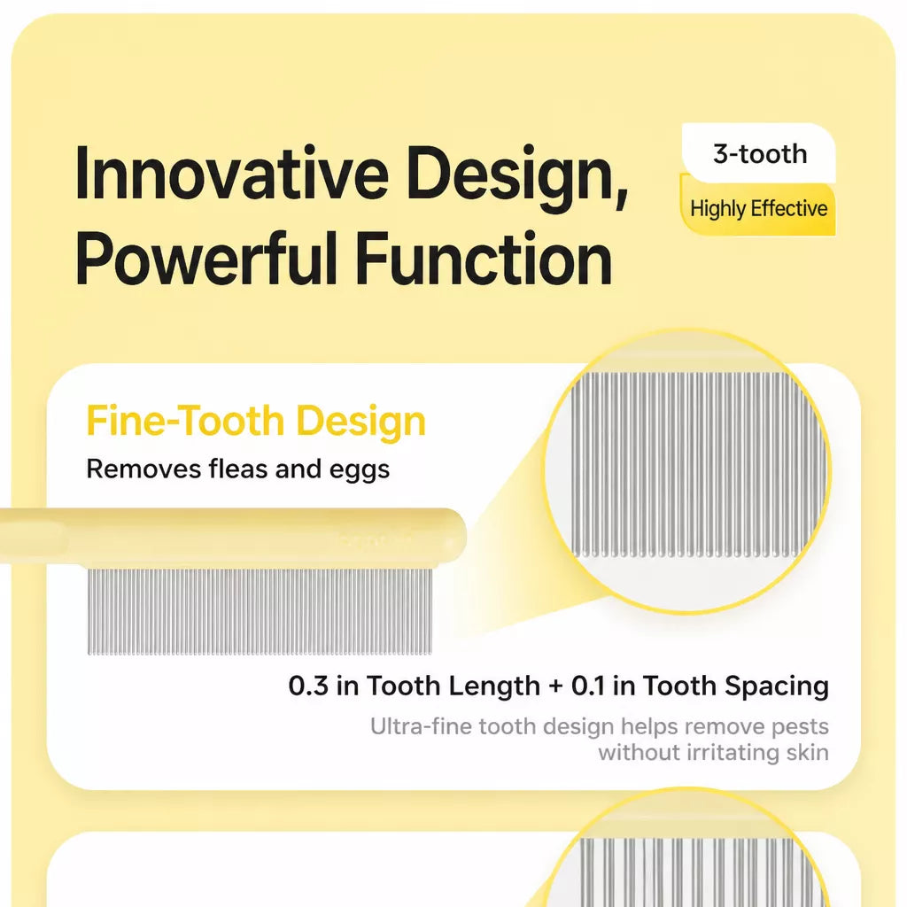 3-Piece Pet Grooming Comb Set for Cats and Dogs