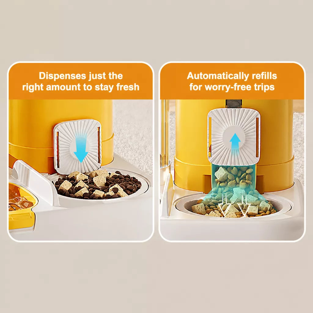 Automatic Pet Feeder with Dual Bowls for Cats & Dogs