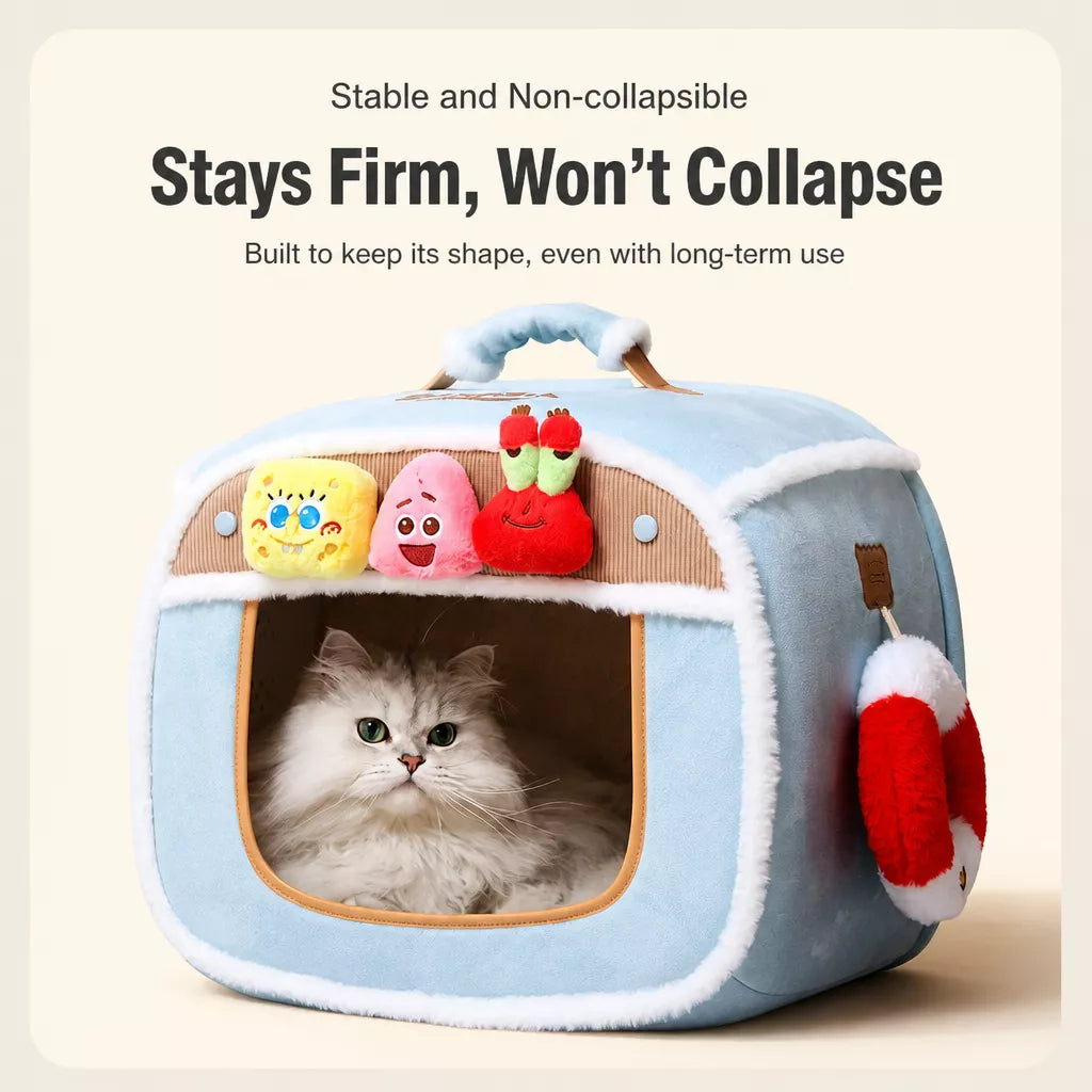 Pet Bed with Removable Washable Cover for Cats and Dogs