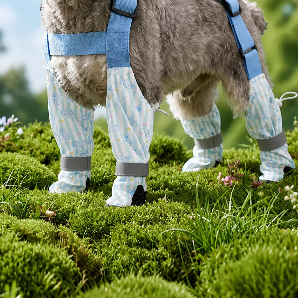 Water-Resistant Dog Jumpsuit with Built-In Paw Covers