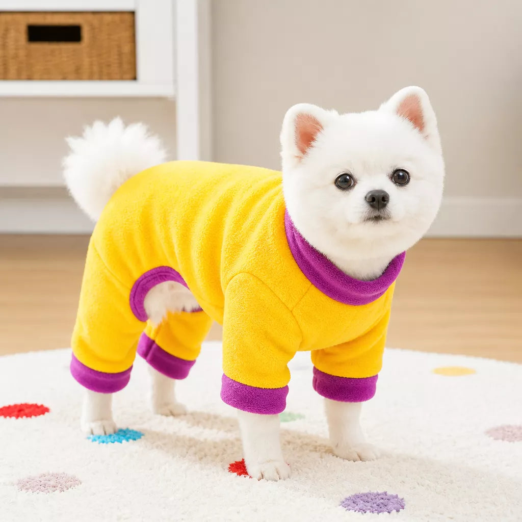 Fleece Four-Leg Dog & Cat Coat for Cool-Weather Walks