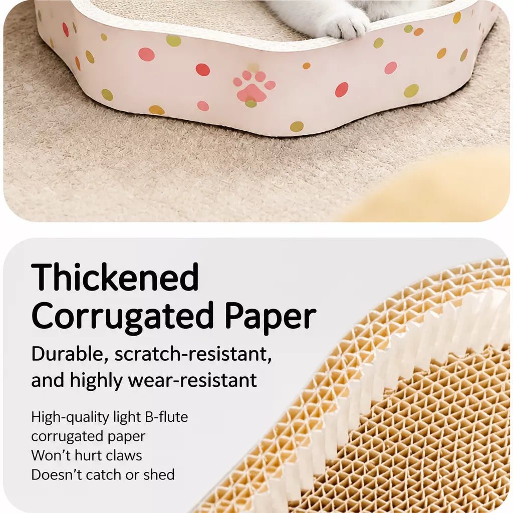 Petal-Shaped Corrugated Cardboard Cat Scratcher Bed