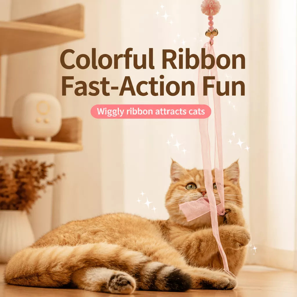 Feather Cat Teaser Wand Toy with Bell