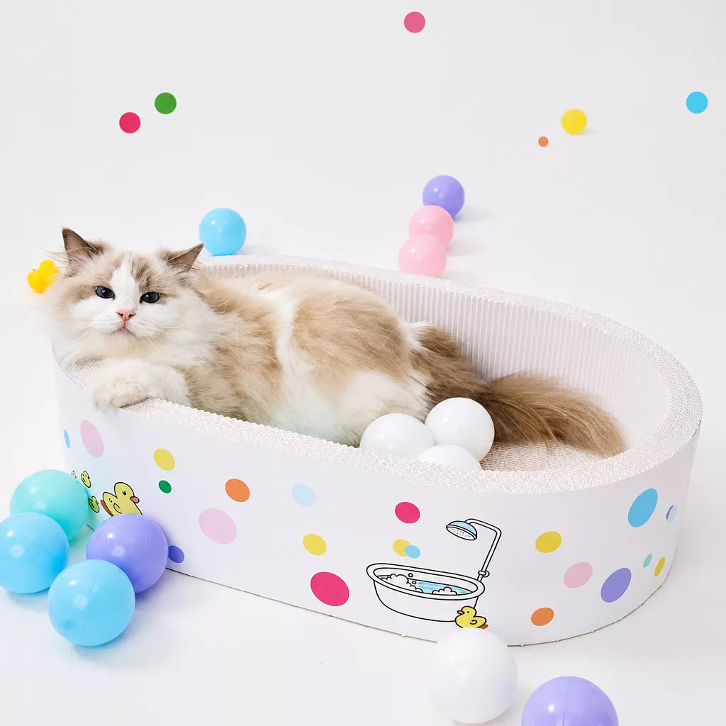 Deep Corrugated Paper Cat Scratcher Bed