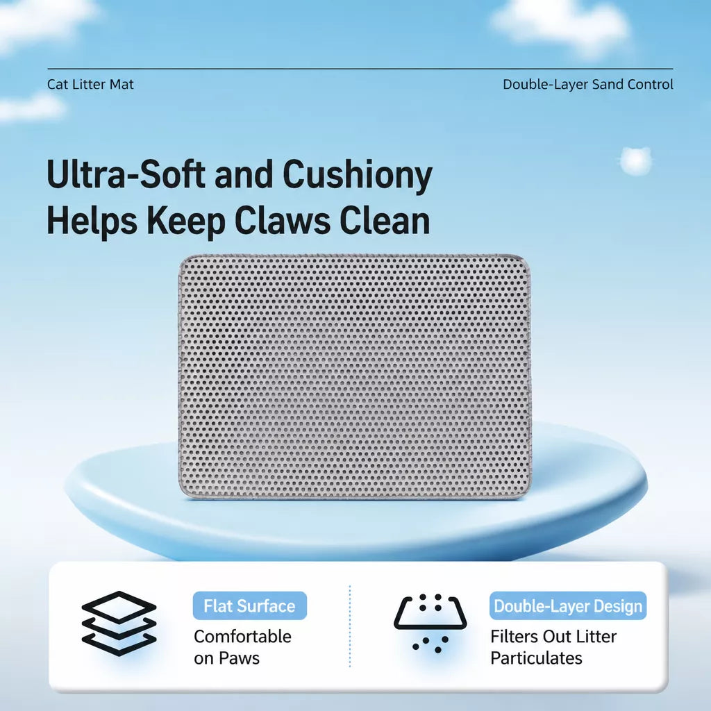 Double-Layer EVA Cat Litter Mat, Cut-to-Fit