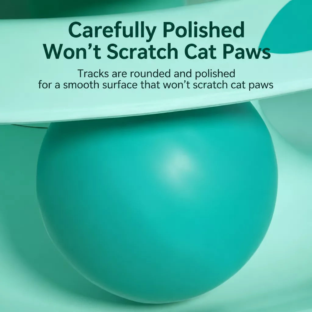 Cat Turntable Toy with Feather Wand and Colorful Balls