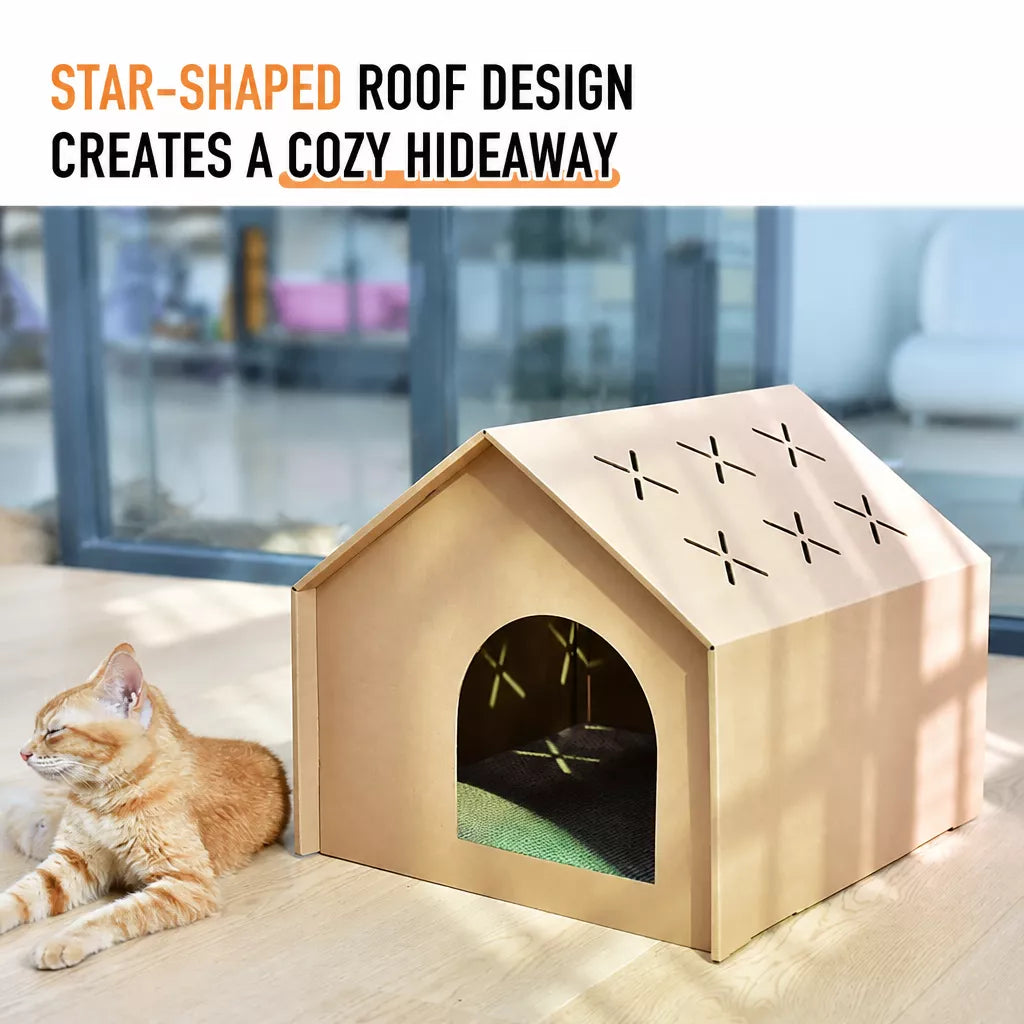 Corrugated Cardboard Cat House & Scratcher