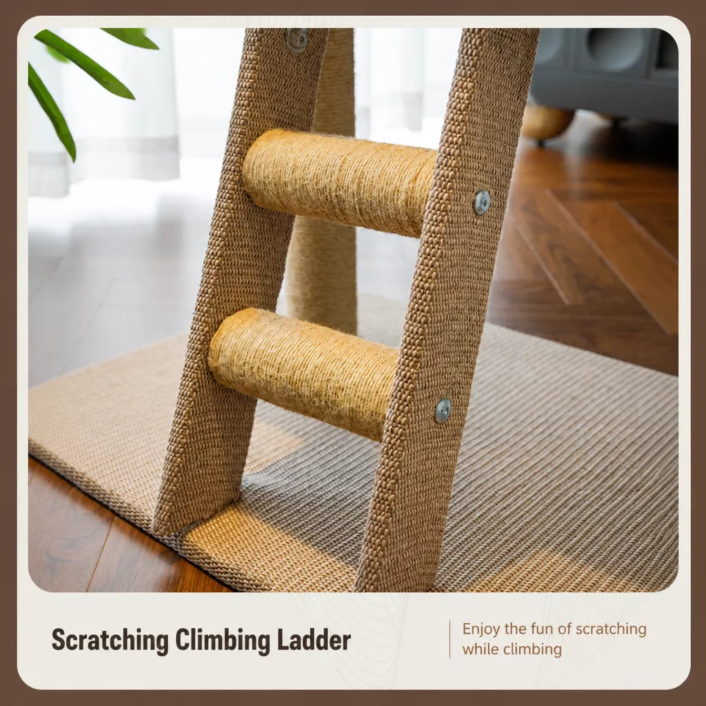 Low-Profile Cat Tree with Sisal Scratching Mat