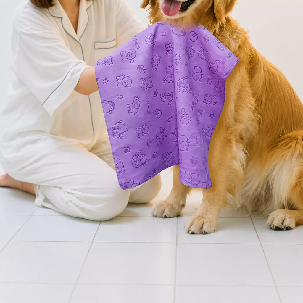 Absorbent Suede Pet Drying Towel for Dogs and Cats