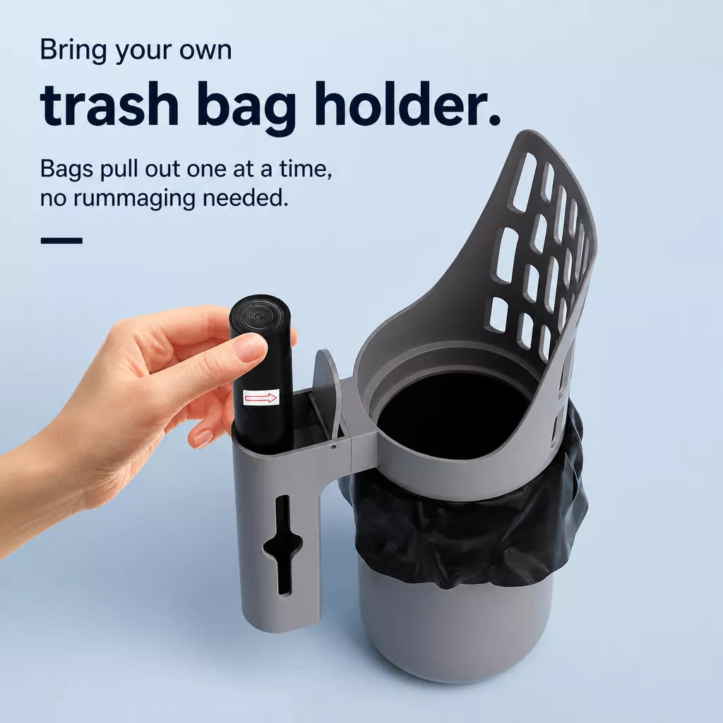 All-in-One Cat Litter Scoop with Bag Roll Holder