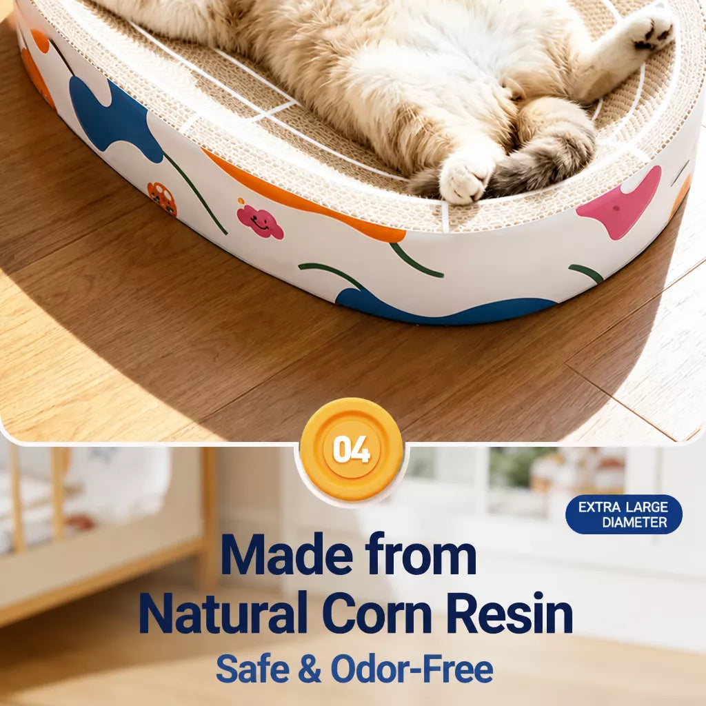 Corrugated Cardboard Cat Scratcher Bed