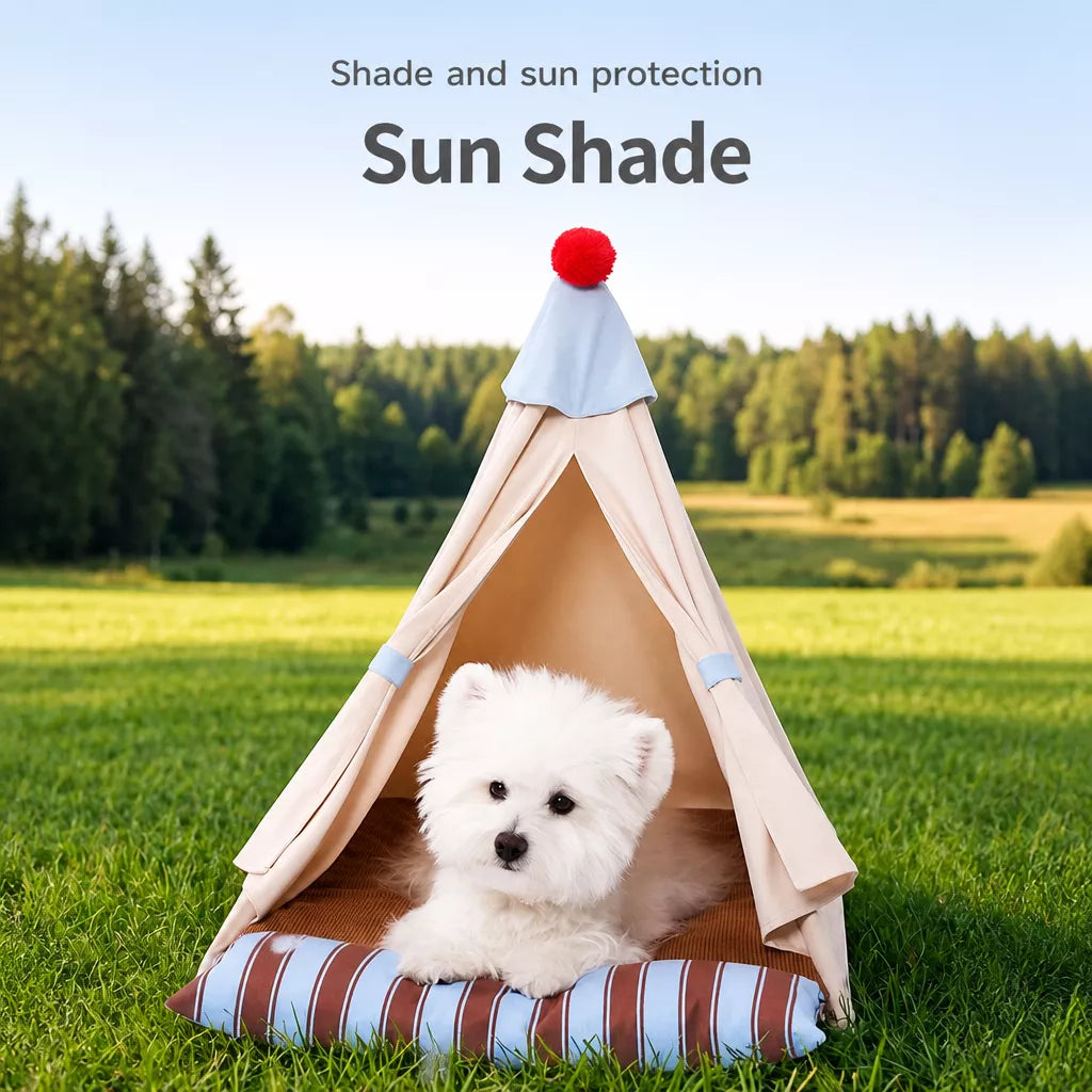 Semi-Enclosed Tent Bed for Small Dogs and Cats