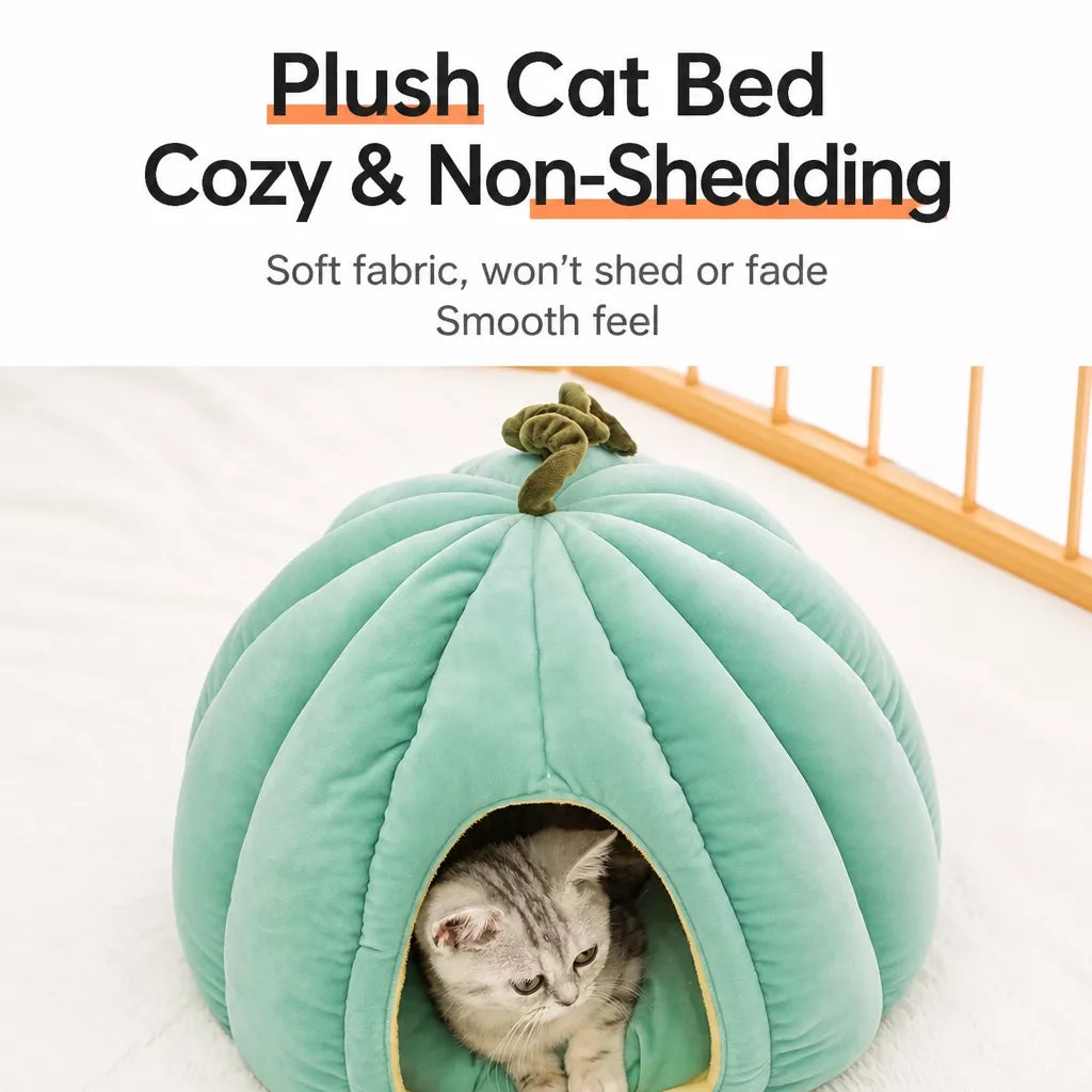 Enclosed Polyester Pet Bed for Cats and Small Dogs