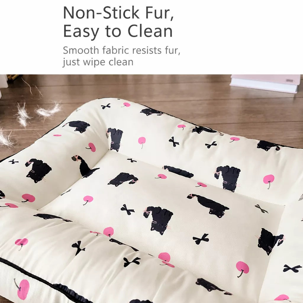 Washable Cotton-Linen Pet Bed Mat for Dogs and Cats