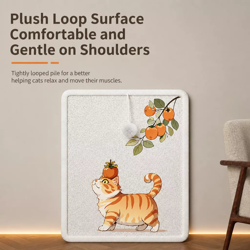 Adhesive Wall-Mounted Cat Scratcher with Braided Cotton Rope