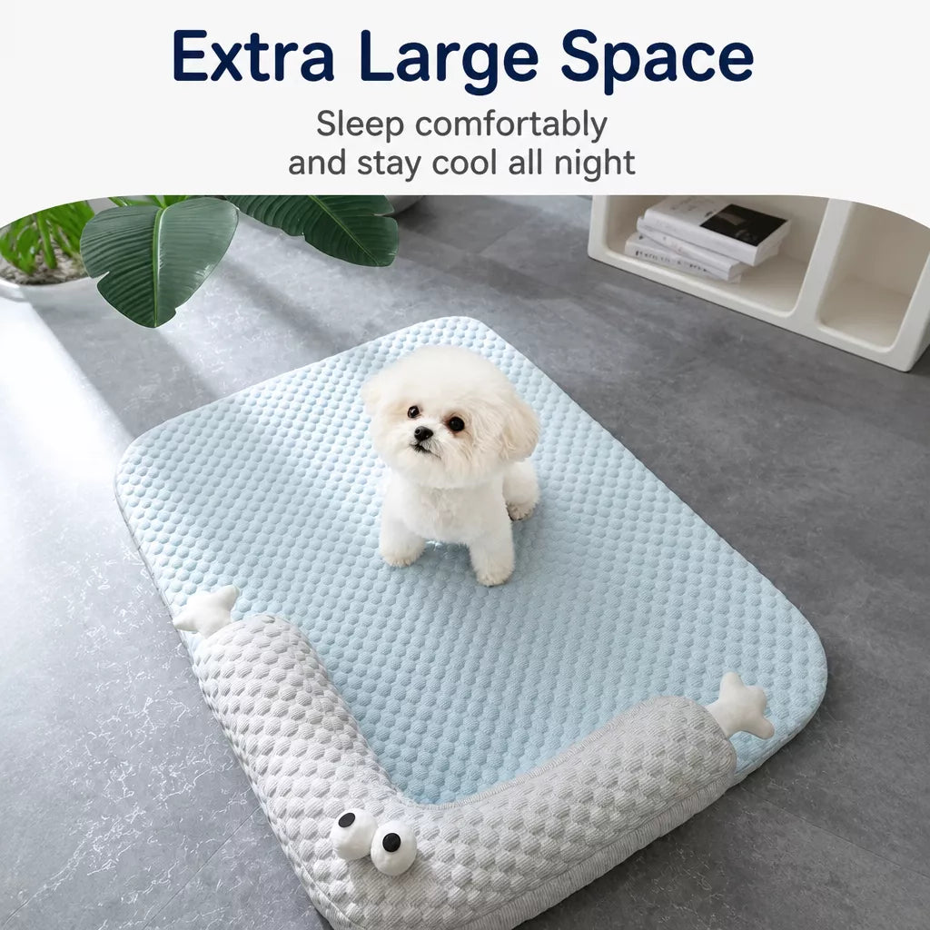 Washable Faux Cotton-Linen Pet Bed Mat for Dogs & Cats
