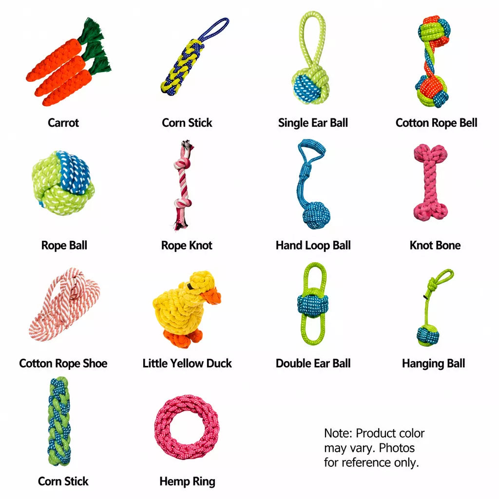 Squeaky Rope Chew Toys for Small and Medium Dogs