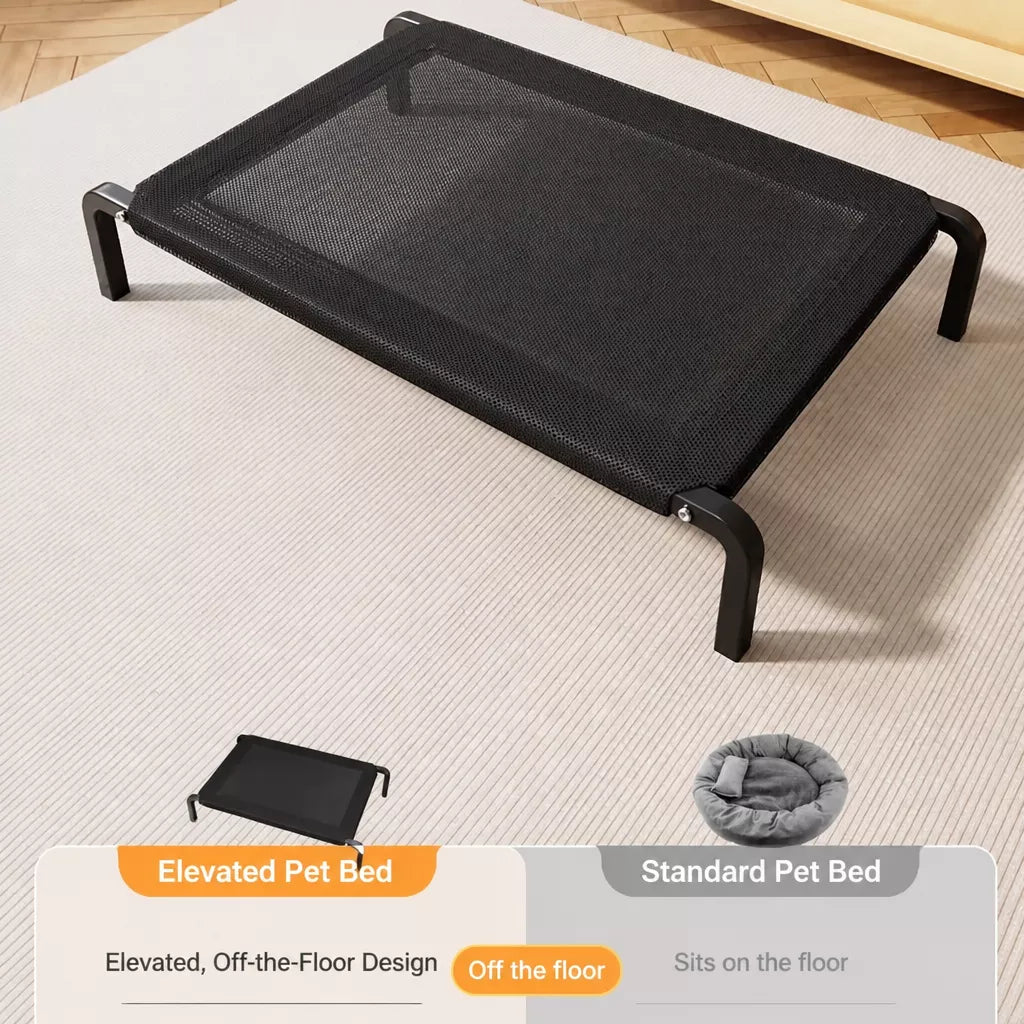 Elevated Pet Cot Bed with Removable Washable Nylon Cover
