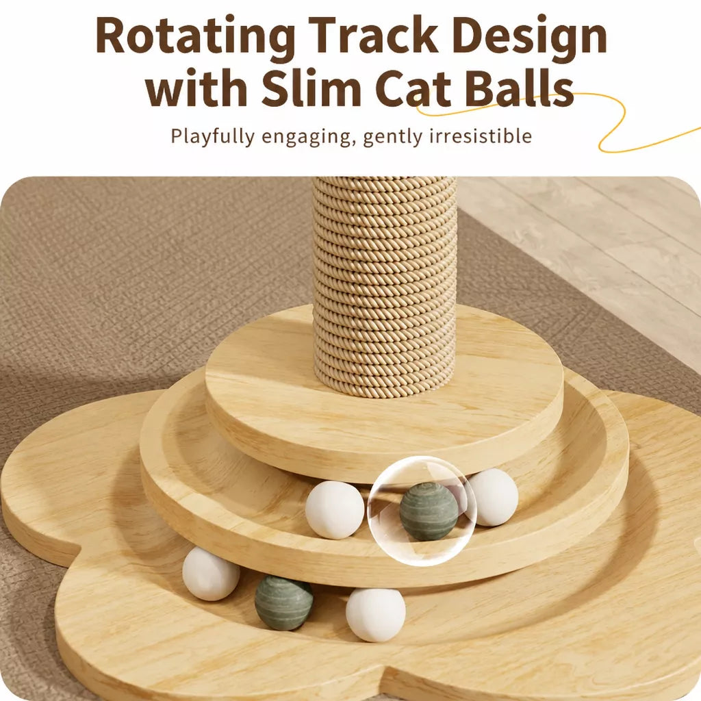 4-in-1 Vertical Cat Scratching Post and Climbing Tower