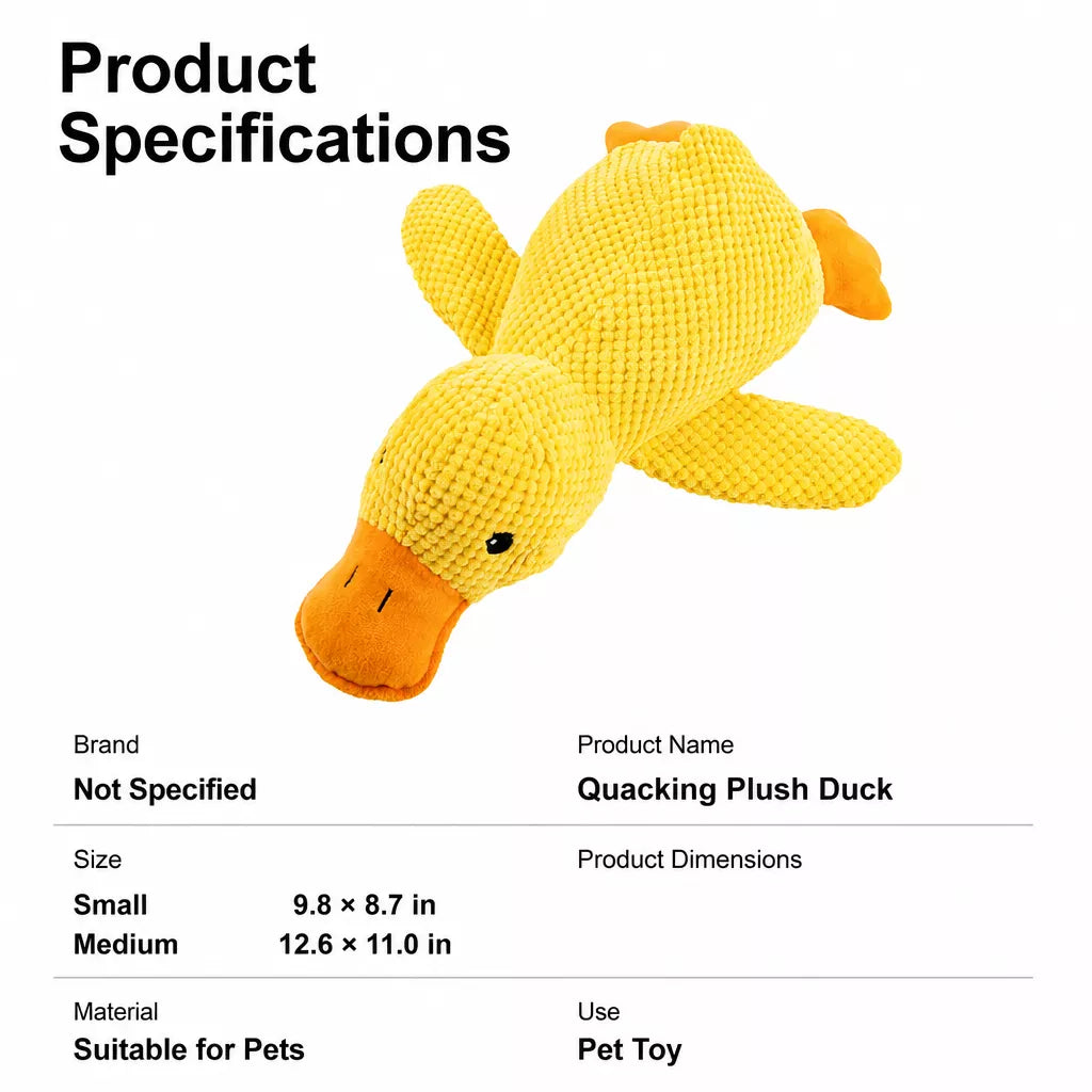 Plush Duck Cat Toy with Crinkle Paper and Catnip