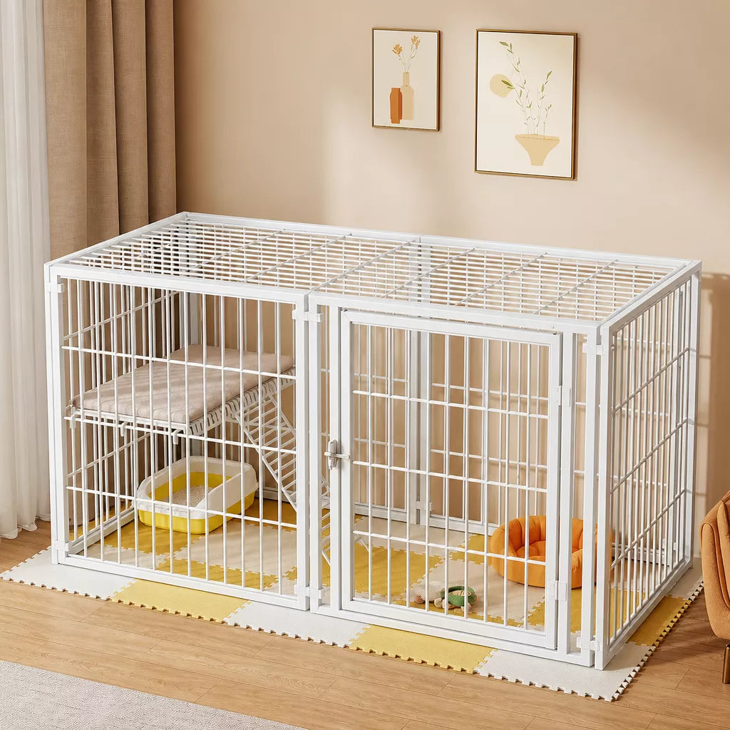 Covered Indoor Pet Playpen with Door