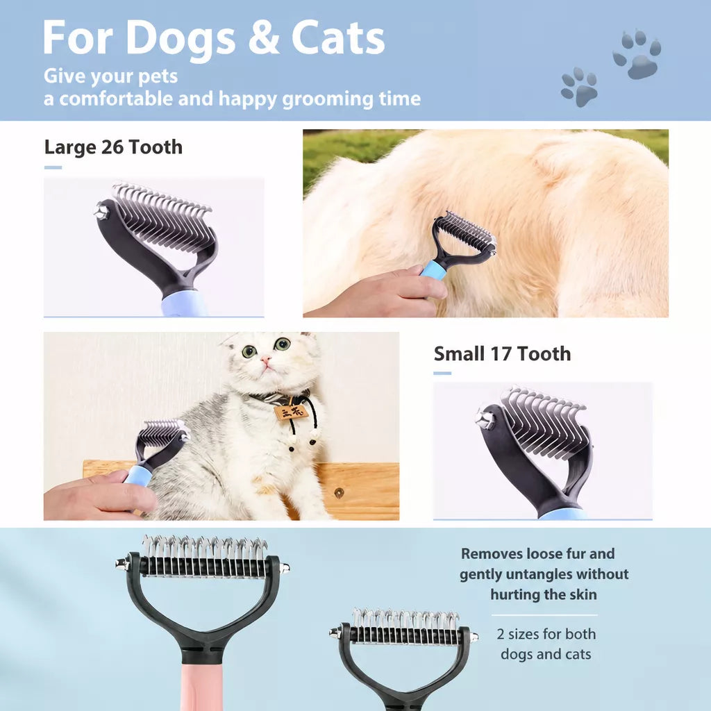 Pet Grooming Comb for Dogs and Cats – Detangling & Deshedding