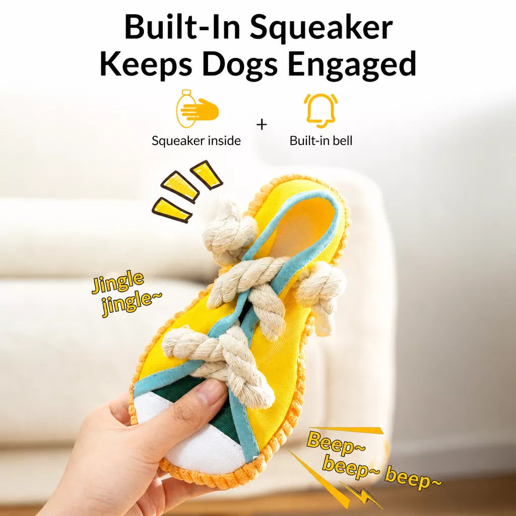 Squeaky Slipper Dog Toy in Oxford Cloth