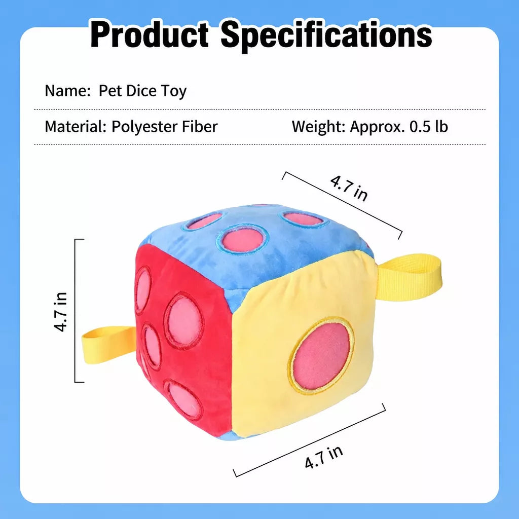 Interactive Treat-Dispensing Dice Dog Toy