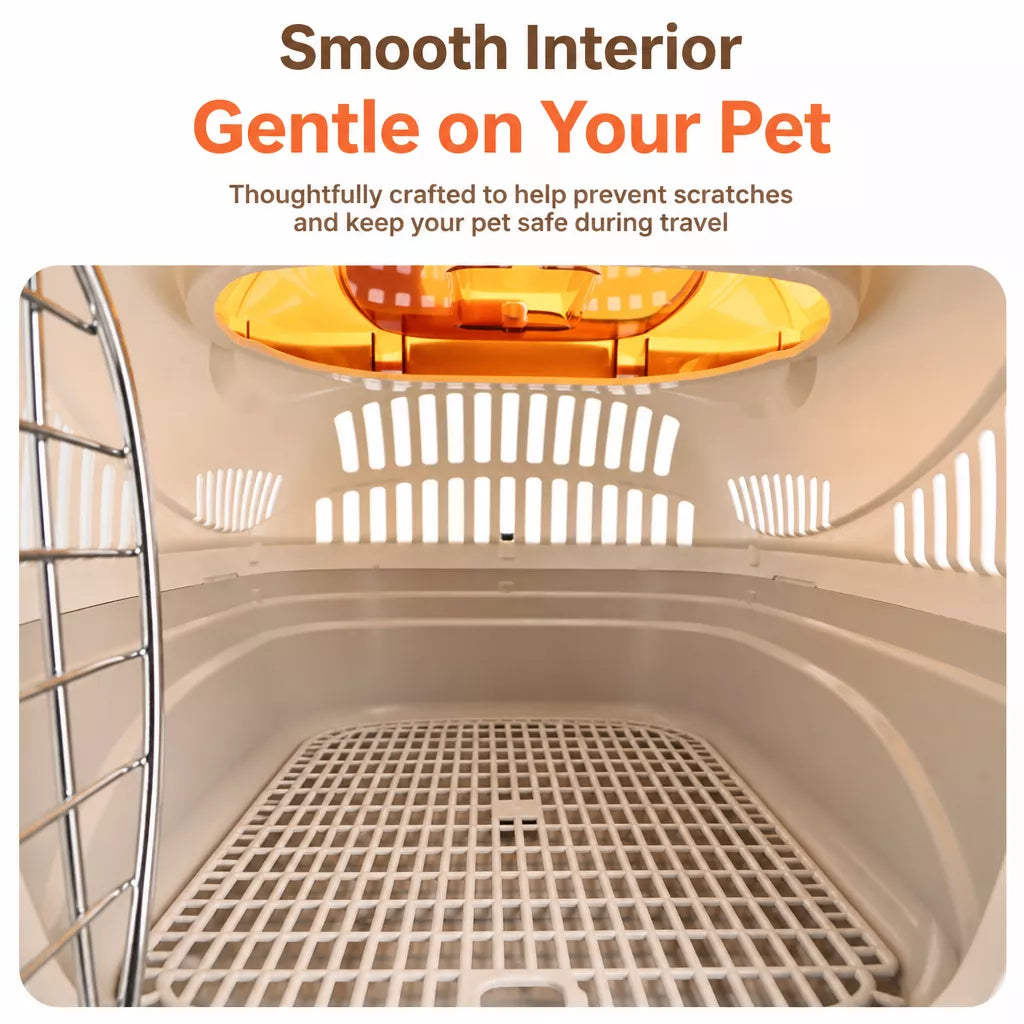 Portable Ventilated Plastic Pet Carrier for Small Dogs and Cats