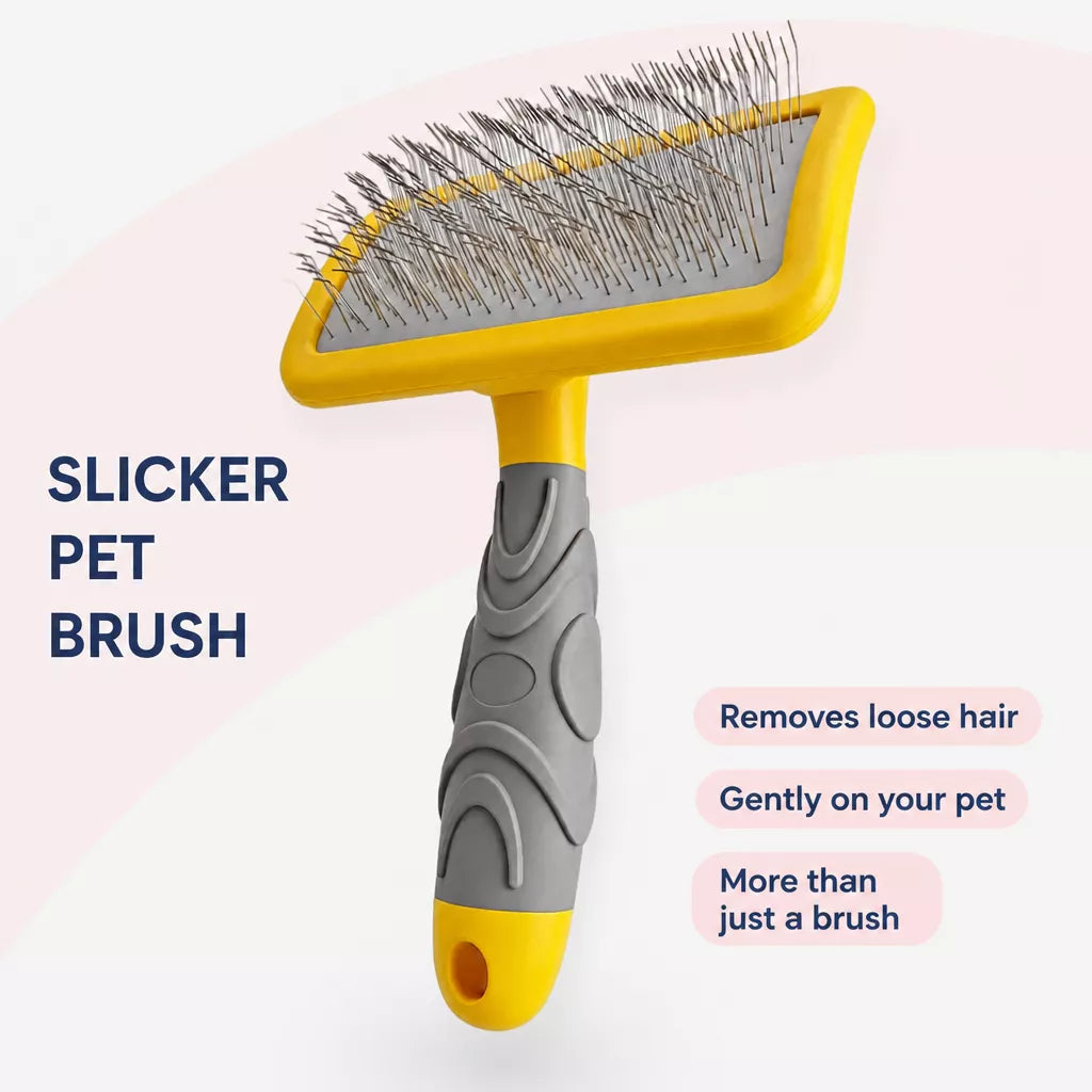 Dog & Cat Grooming Pin Brush for Detangling and Loose Fur