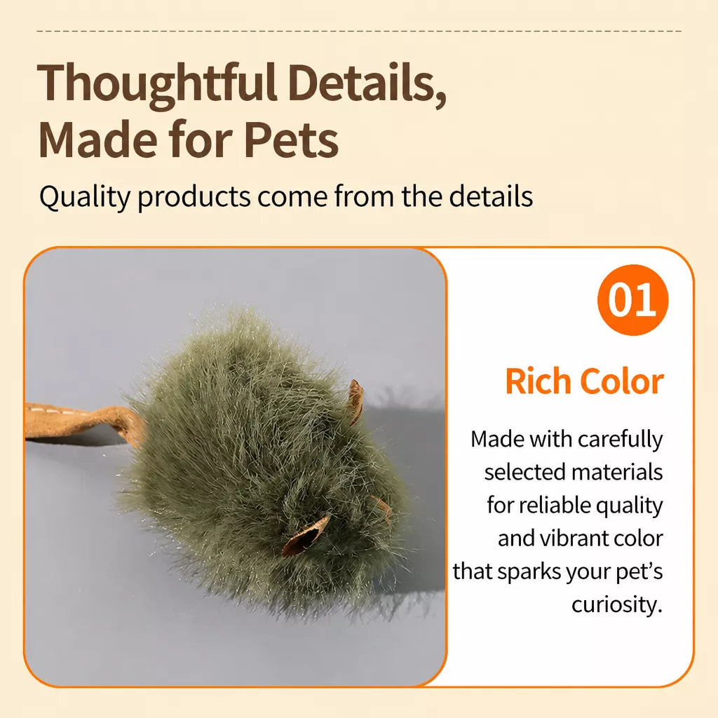 Touch-Activated Plush Mouse Cat Toy