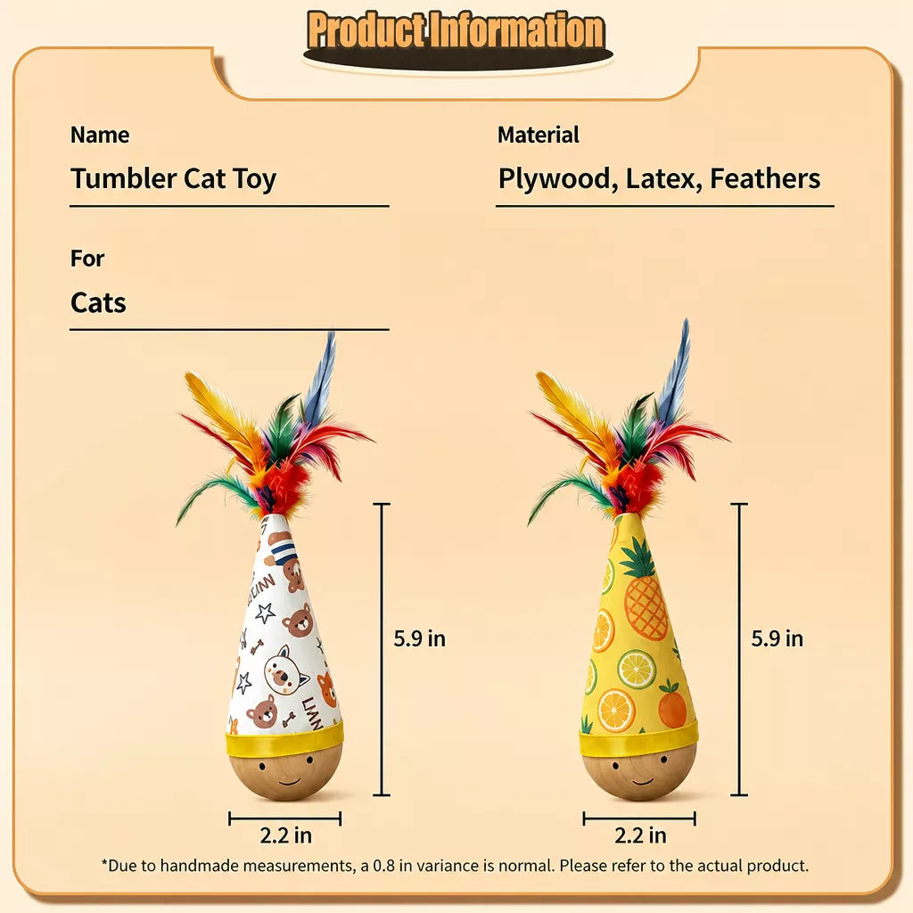 Wobble Cat Toy with Feather Teaser