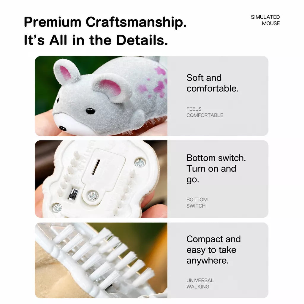 Electronic Plush Mouse Cat Toy with Sound