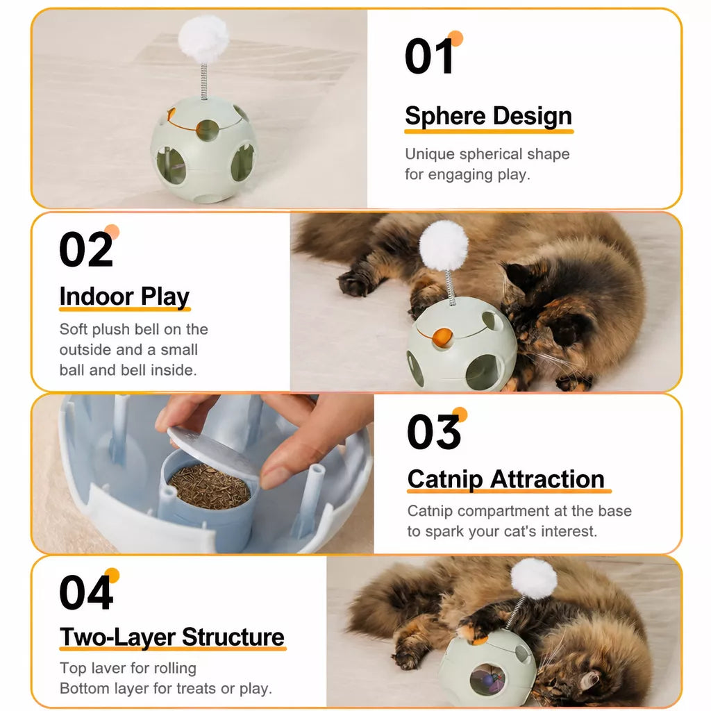 5-in-1 Planet Tumbler Cat Toy with Teaser Wand