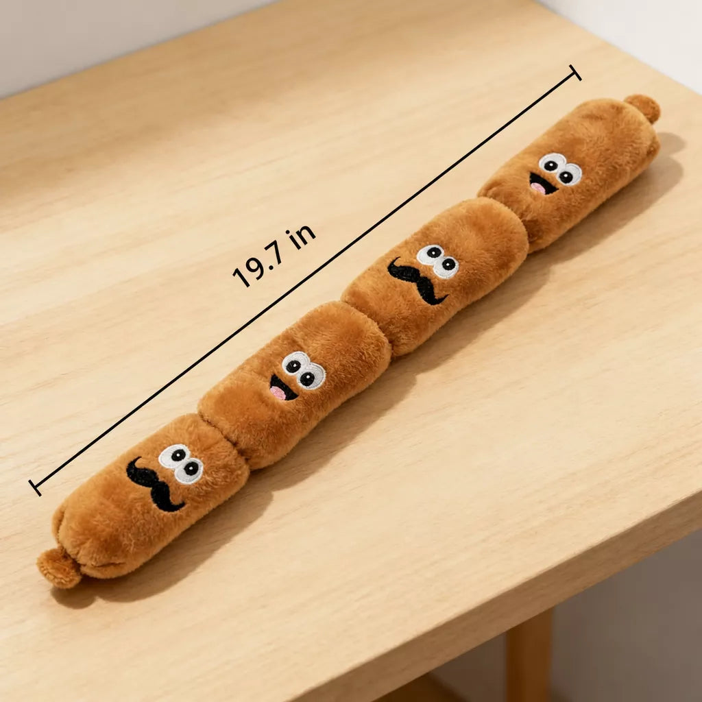 Four-Section Sausage Squeaky Tug Toy for Dogs