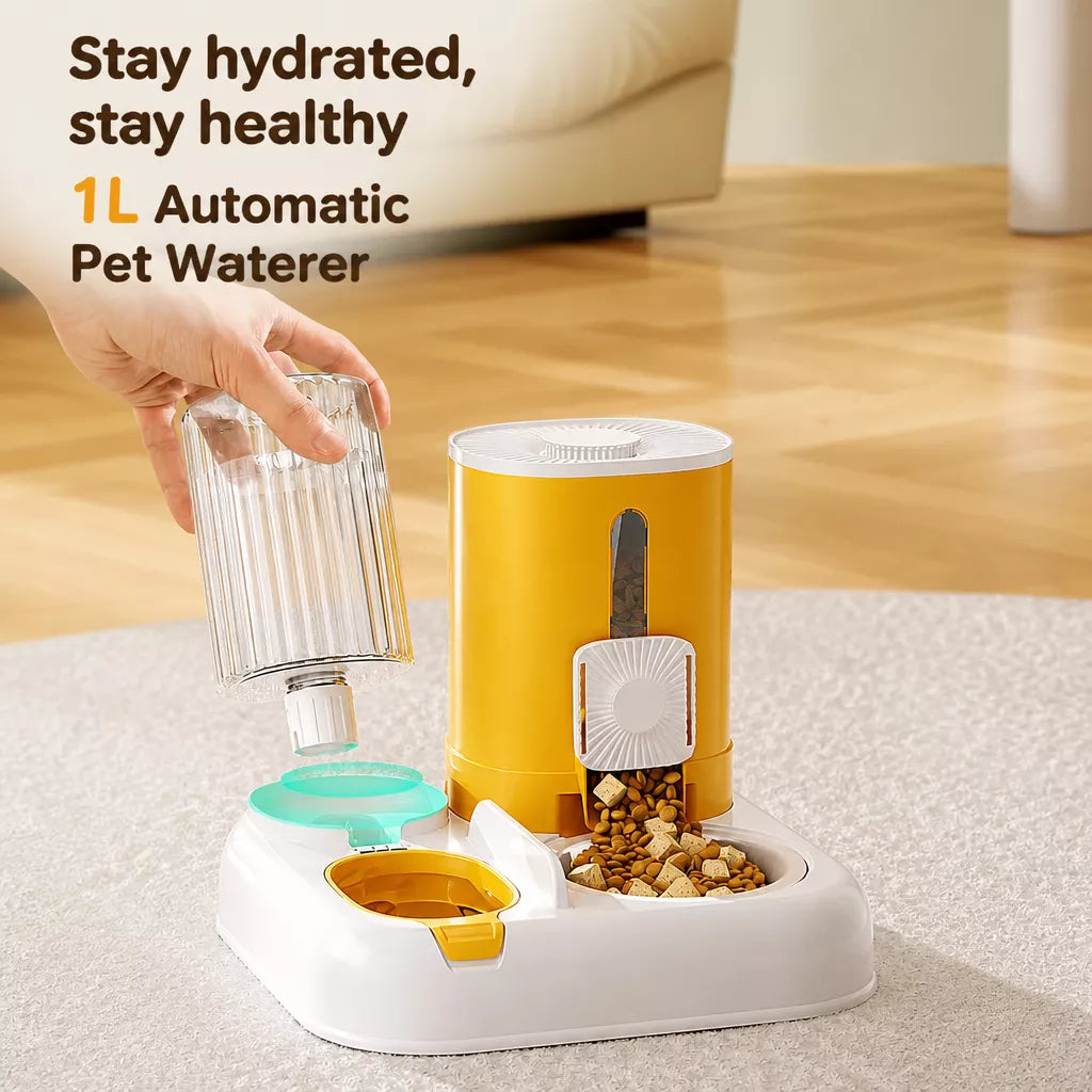 Automatic Pet Feeder with Dual Bowls for Cats & Dogs